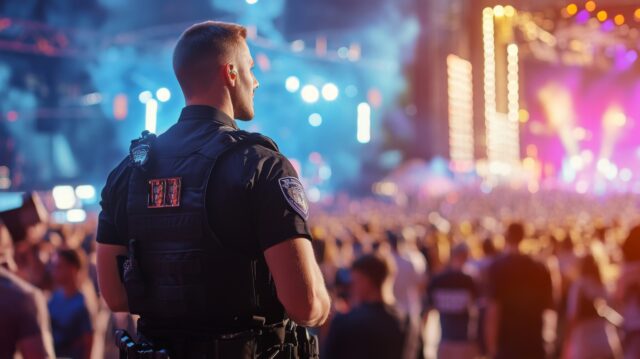 Security Guard at Night Concert Security Guard at Night Concert